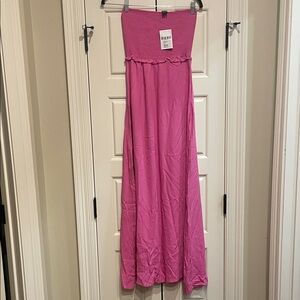 🔥NWT Forever 21 Small Pink Strapless Maxi Dress